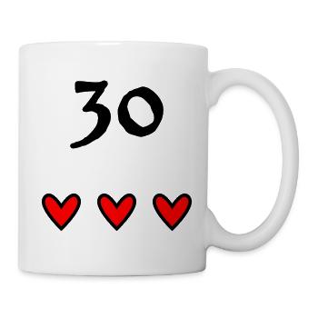 30. 30 YEARS. 30th ANNIVERSARY. 30 YEARS ANNIVERSARY. - Mug - white - Right
