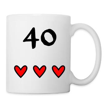 40. 40 ANS. 40e ANNIVERSAIRE. ANNIVERSAIRE 40 ANS. - Mug blanc - blanc - Droite