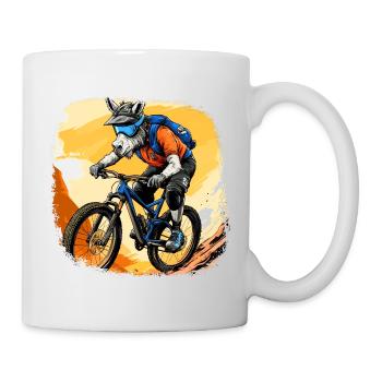 Esel Mountainbiker / Bike Esel - Tasse - Weiß - Rechts