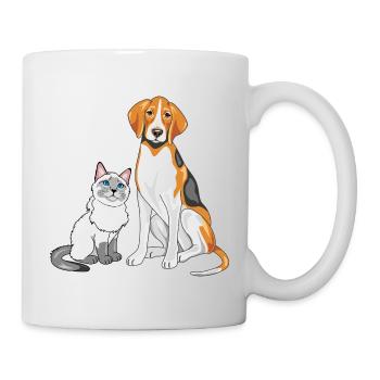 Siamese_cat_and_Foxhound_are_best_friends - Tasse - Weiß - Rechts