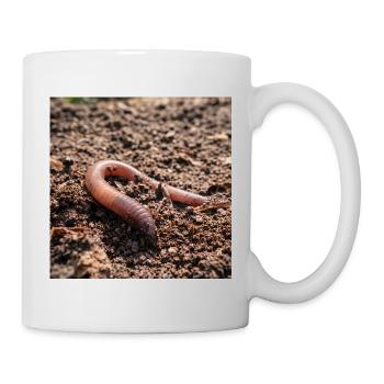 Vers de terre dans le sol - Mug blanc - blanc - Droite
