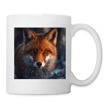 Fuchs-Erkundung bei Einbruch der Dämmerung - Tasse - Weiß - Rechts