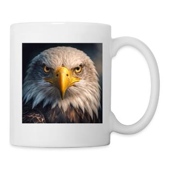 Adler in Nahaufnahme: Golden Gaze - Tasse - Weiß - Rechts
