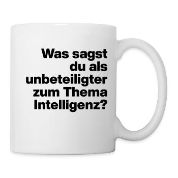 WHAT DO YOU SAY TO INTELLIGENCE AS A BYSTANDER? - Mug - white - Right