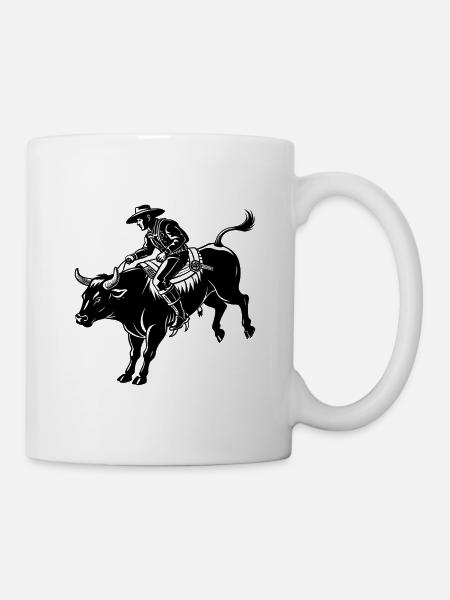 Bullenreiten - Tasse - Weiß