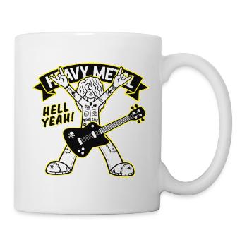 Heavy-Metal-Cartoon-Gitarrist - Tasse - Weiß - Rechts