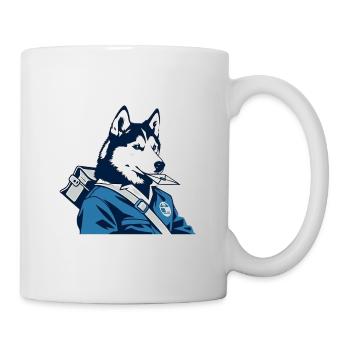 Husky Postman Blue Outfit - Mug - white - Right