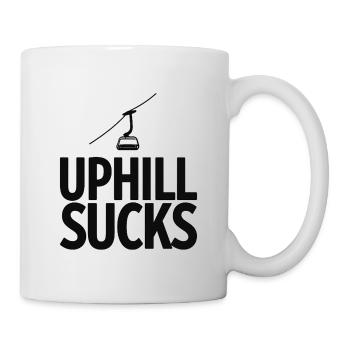 Uphill Sucks Chairlift Winter Sports Statement - Mug - white - Right
