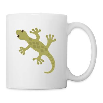 Lime Gecko Silhouette Pattern - Mug - white - Right