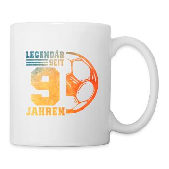 9th Birthday 9 Years Young Kids Football - Mug - white - Right