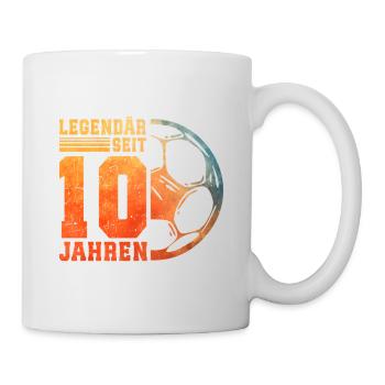 10th Birthday 10 Years Young Kids Football - Mug - white - Right