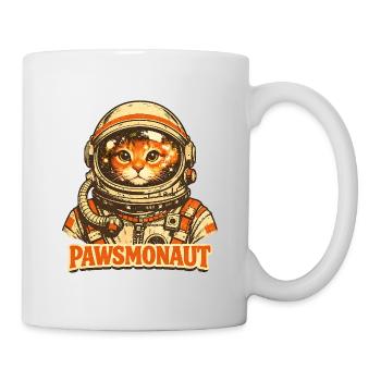 Pawsmonaut Lustige Katze Astronaut Vintage-Weltraum - Tasse - Weiß - Rechts