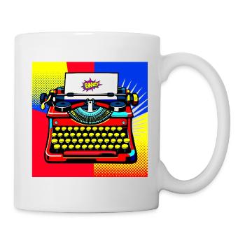 Pop Art Bang Schreibmaschine - Tasse - Weiß - Rechts