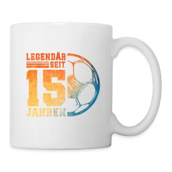 15. Geburtstag Fußball 15 Jahre Junge Teenager - Tasse - Weiß - Rechts