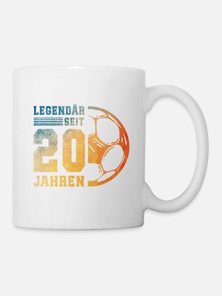 20. Geburtstag Fußball 20 Jahre Junge Mann - Tasse - Weiß