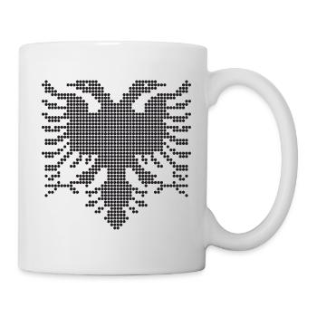 Double Head Albanian Eagle dotted  Silhouette - Mug - white - Right