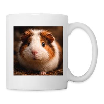 Gros plan de cochon d’Inde dans des tons terreux - Mug blanc - blanc - Droite