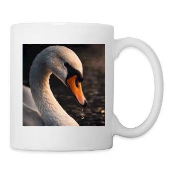 La beauté du cygne au crépuscule - Mug blanc - blanc - Droite