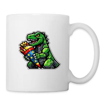 Schule Einschulung Dinosaurier Dino Schulkind 2026 - Tasse - Weiß - Rechts