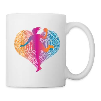 Handball Spielerin Herz - Tasse - Weiß - Rechts