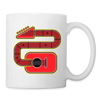 Guitare à forme abstraite rouge - Mug blanc - blanc - Droite