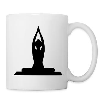 Formes de yoga Silhouettes noires - Mug blanc - blanc - Droite