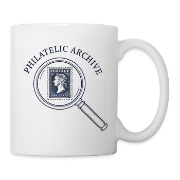 Loupe d’emblème des archives de timbres - Mug blanc - blanc - Droite