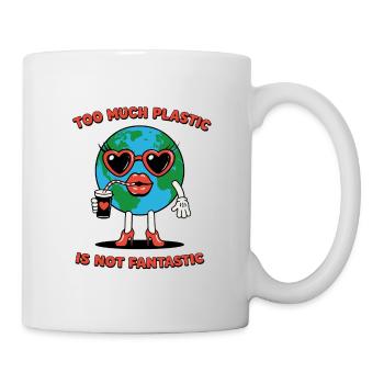Le plastique n’est pas une expression écologique ironique - Mug blanc - blanc - Droite