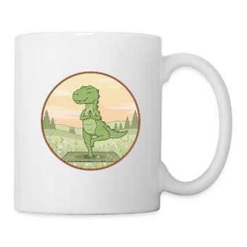 Yoga T-Rex Dinosaurier macht Baumpose - Tasse - Weiß - Rechts