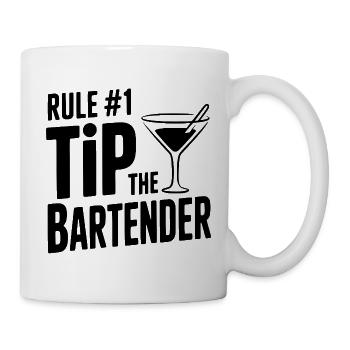 Règle #1 : Donner un pourboire au barman - Mug blanc - blanc - Droite