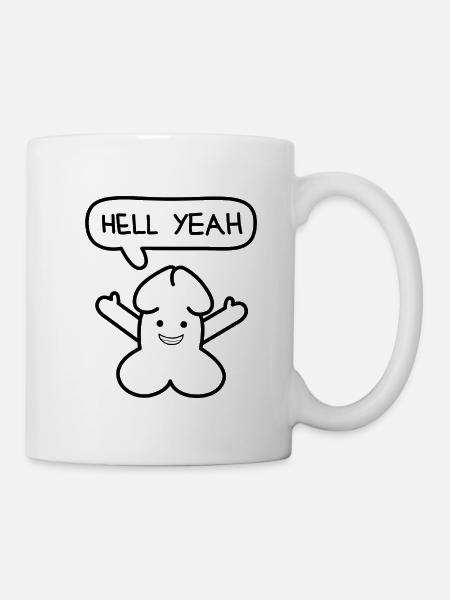 émoticon drôle Junior « Hell yeah » - Mug blanc - blanc