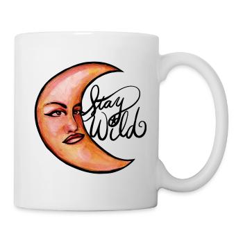 Mondbeschienenes Crescent Porträt Aquarell - Tasse - Weiß - Rechts