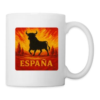 Spanien Stier Sonnenuntergang - Tasse - Weiß - Rechts