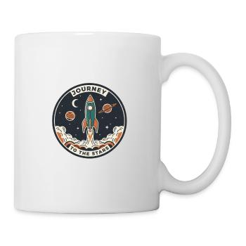 Raketenreise Zum Sternenhimmel Patch - Tasse - Weiß - Rechts