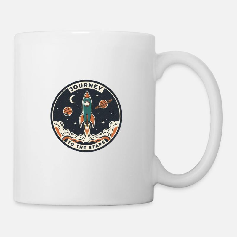 Voyage en fusée vers la zone du ciel étoilé - Mug blanc - blanc