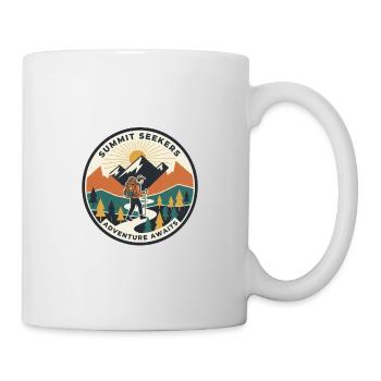 Bergsteiger Patch: Abenteuer wartet - Tasse - Weiß - Rechts