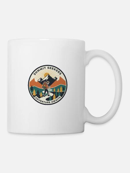 Bergsteiger Patch: Abenteuer wartet - Tasse - Weiß