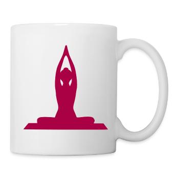Yoga Formen Silhouetten Meditation - Tasse - Weiß - Rechts