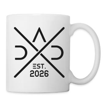 Papa 2026 – Modernes Est. 2026 Design für Väter - Tasse - Weiß - Rechts