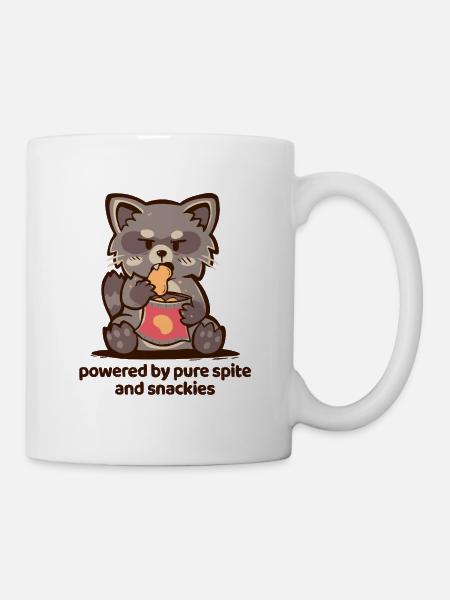 Angetrieben von purem Groll und Snacks - Tasse - Weiß