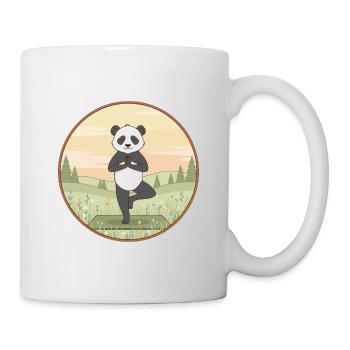 Yoga Panda Bear Doing Tree Pose Art - Mug - white - Right