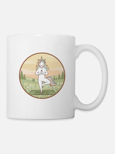 Yoga-Einhorn-Magische Baum-Pose - Tasse - Weiß