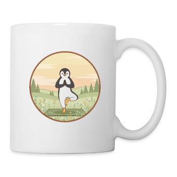Yoga-Pinguin-Tier macht Baumpose-Kunst - Tasse - Weiß - Rechts