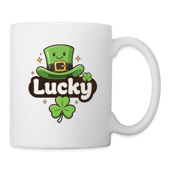 Lucky Leprechaun-Hut-Cartoon - Tasse - Weiß - Rechts