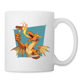 BBQ Dragon with Fire Breath - Mug - white - Right