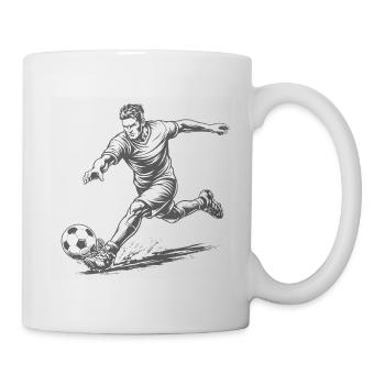 Dynamic footballer in comic style - Mug - white - Right
