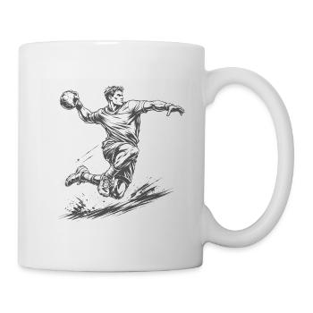 Joueur de handball dynamique dans le style comique - Mug blanc - blanc - Droite