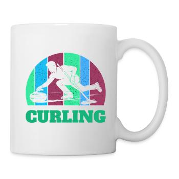 Joueur de curling sport Sports d’hiver Précision sur glace - Mug blanc - blanc - Droite