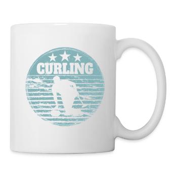 Curling Spieler Sport Wintersport Eis Präzision - Mug - white - Right