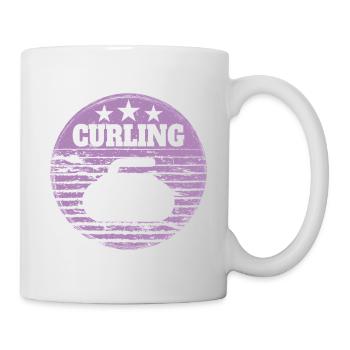 Curling Stone Winter Sports Vintage Retro Style - Mug - white - Right